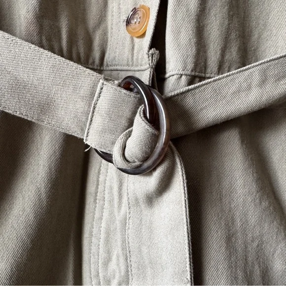 UMGEE USA Green Belted Long Sleeve Jumpsuit COVERALLS Pantsuit Womens L - Picture 2 of 7